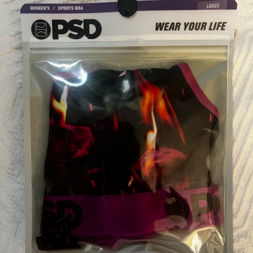 PSD Women's Flame/Rose Design Sports Bra